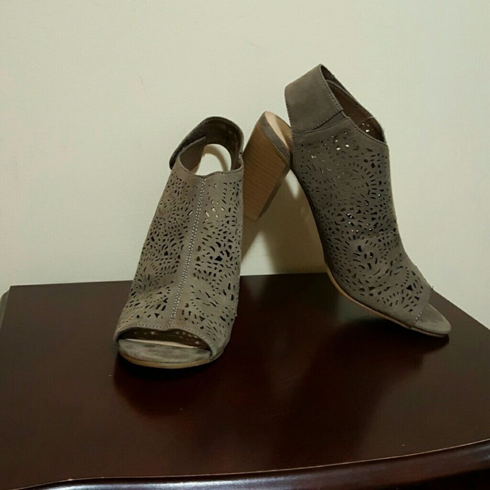Taupe Peep Toe Shoes